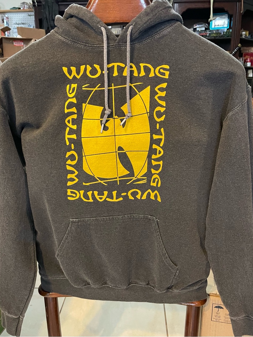 Wu-Tang Clan Black Pullover Hoodie with Yellow Logo